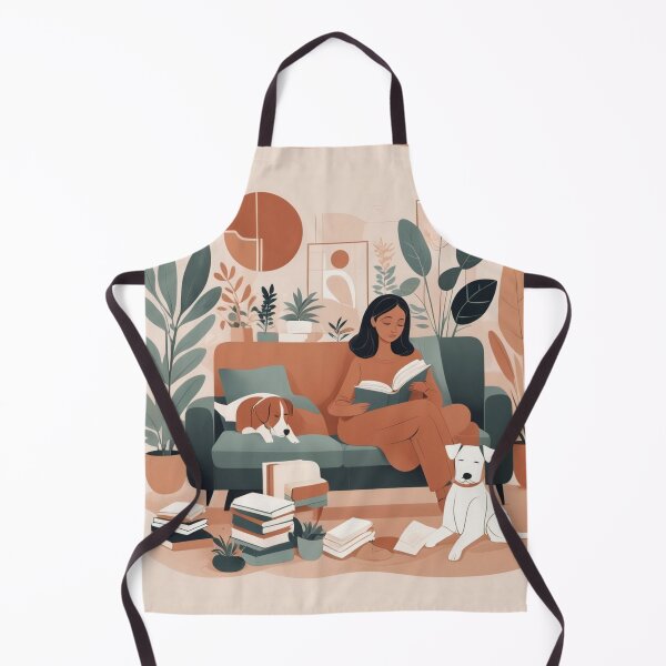Item preview, Copy of Cozy Book Woman girl Mom Dog Aesthetic Relaxing Lifestyle Design Books plants selfcare triptic designed and sold by VISO-art.