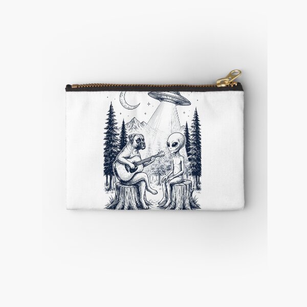 Item preview, Vintage Boxer Dog Playing Guitar With Alien And UFO Dog Lover designed and sold by DoodleTortle.