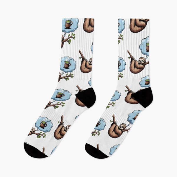 Item preview, Sleeping Sloth Hanging Dreaming of Yerba Mate Cute Chill Design designed and sold by CyfroweMysli.