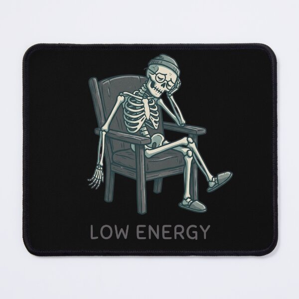 Item preview, Low Energy Skeleton Shirt – Minimal Funny Lazy Mood Vintage Style Tee designed and sold by Mythic Ink Studio.