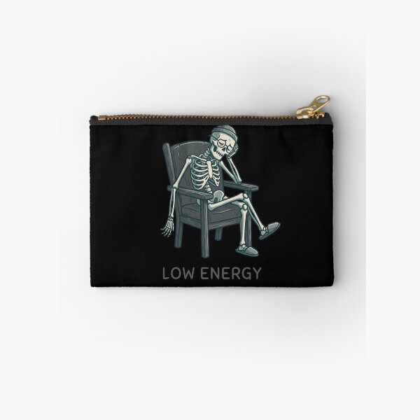 Item preview, Low Energy Skeleton Shirt – Minimal Funny Lazy Mood Vintage Style Tee designed and sold by Mythic Ink Studio.