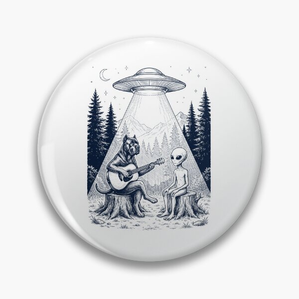 Item preview, Vintage Cane Corso Playing Guitar With Alien And UFO Dog Lover designed and sold by DoodleTortle.