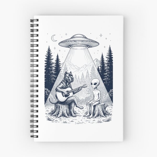 Item preview, Vintage Cane Corso Playing Guitar With Alien And UFO Dog Lover designed and sold by DoodleTortle.