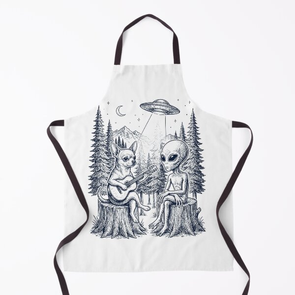 Item preview, Vintage Chihuahua Playing Guitar With Alien And UFO Dog Lover designed and sold by DoodleTortle.
