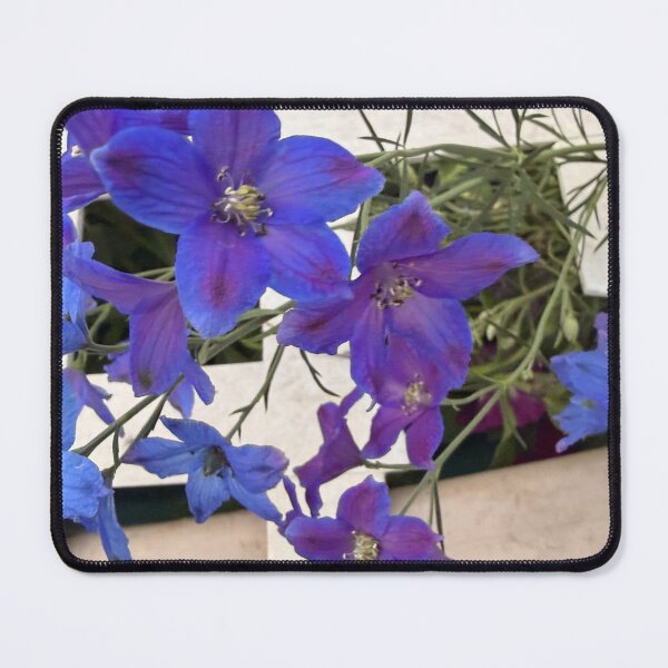 Item preview, Vibrant Blue and Purple Delphiniums on Garden Trellis. designed and sold by Pearls1.