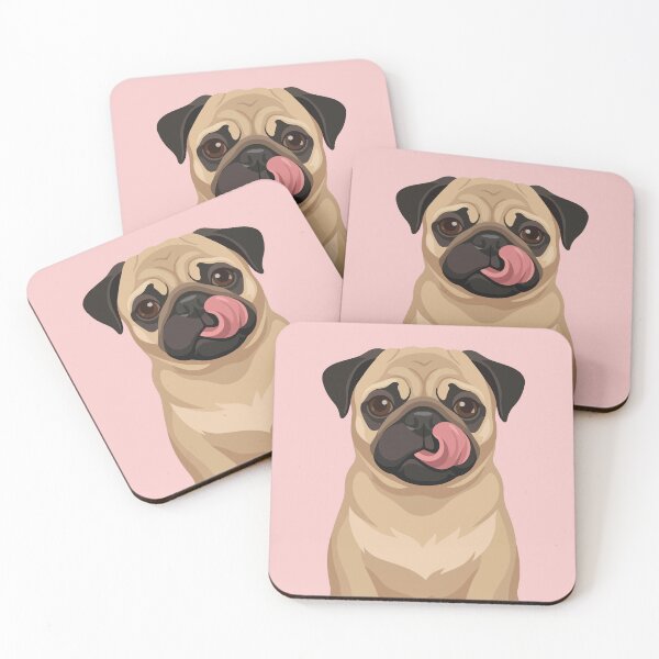 Item preview, Funny Pug Dog Licking Nose Art designed and sold by BrownHorse90s.