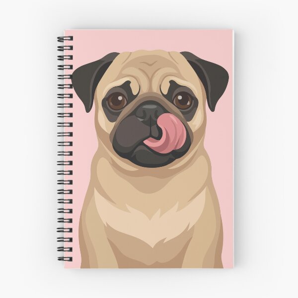 Item preview, Funny Pug Dog Licking Nose Art designed and sold by BrownHorse90s.