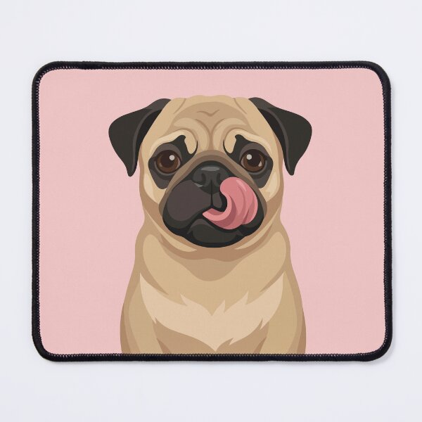 Item preview, Funny Pug Dog Licking Nose Art designed and sold by BrownHorse90s.