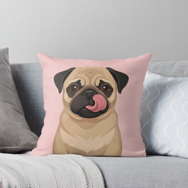 Item preview, Funny Pug Dog Licking Nose Art designed and sold by BrownHorse90s.