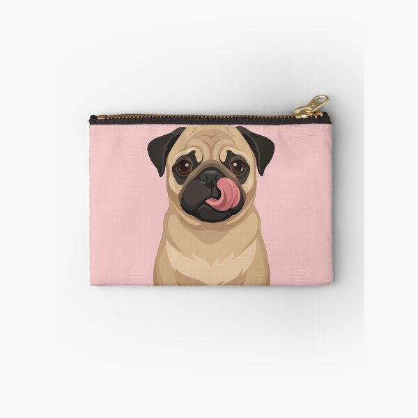 Item preview, Funny Pug Dog Licking Nose Art designed and sold by BrownHorse90s.