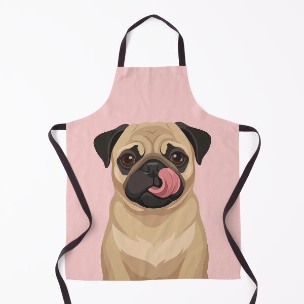 Item preview, Funny Pug Dog Licking Nose Art designed and sold by BrownHorse90s.