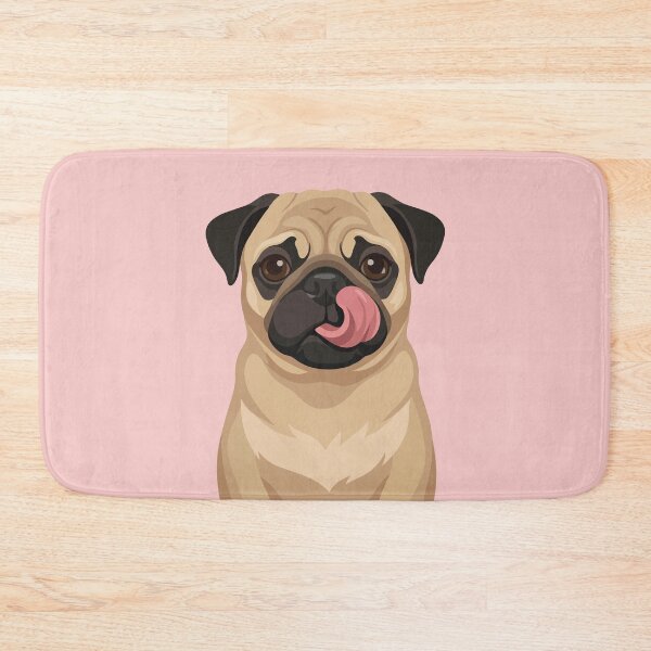 Item preview, Funny Pug Dog Licking Nose Art designed and sold by BrownHorse90s.