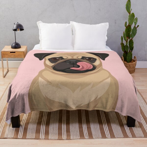 Item preview, Funny Pug Dog Licking Nose Art designed and sold by BrownHorse90s.