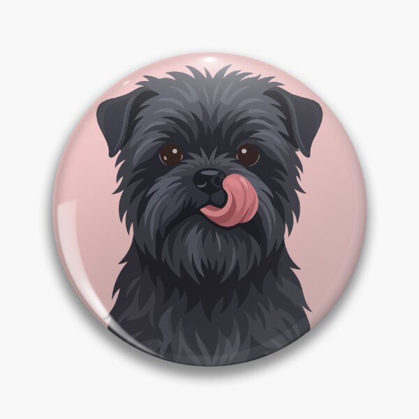 Item preview, Scruffy Black Terrier Affenpinscher Licking Nose designed and sold by BrownHorse90s.