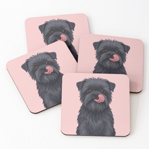 Item preview, Scruffy Black Terrier Affenpinscher Licking Nose designed and sold by BrownHorse90s.
