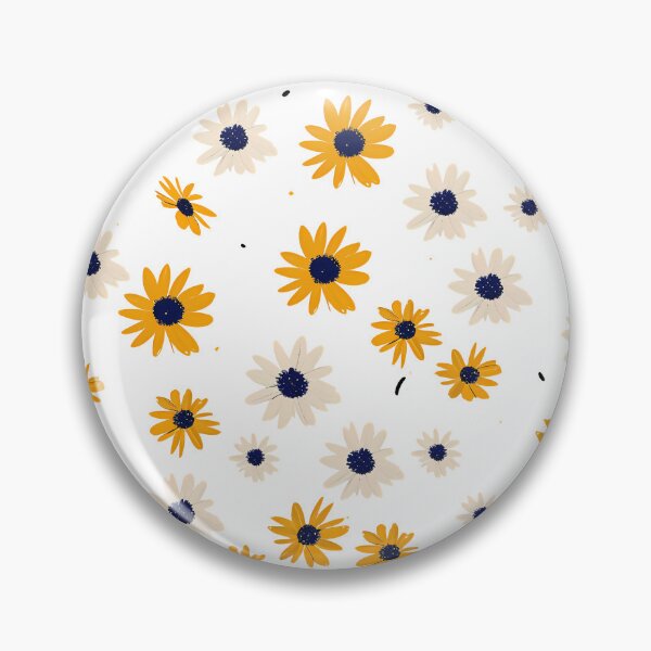 Item preview, Yellow and White Daisy Pattern - Cheerful Floral Scattered Art Print designed and sold by DesignArtist.ia.
