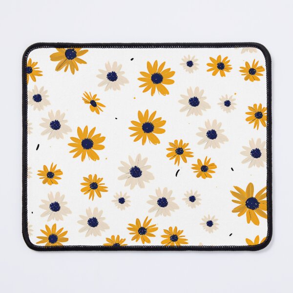 Item preview, Yellow and White Daisy Pattern - Cheerful Floral Scattered Art Print designed and sold by DesignArtist.ia.