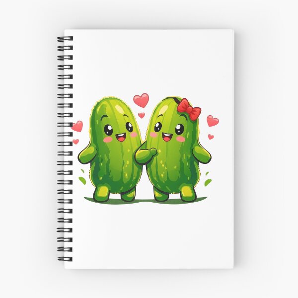 Item preview, Cute Funny Pickle Couple – Kawaii Pickles in Love Cartoon, Romantic Food Design for T-Shirts, Mugs & Cute Couple Gifts designed and sold by Basma Designs | Retro, Kawaii Shirts & Stickers.