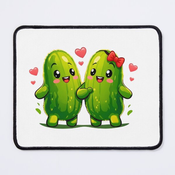 Item preview, Cute Funny Pickle Couple – Kawaii Pickles in Love Cartoon, Romantic Food Design for T-Shirts, Mugs & Cute Couple Gifts designed and sold by Basma Designs | Retro, Kawaii Shirts & Stickers.
