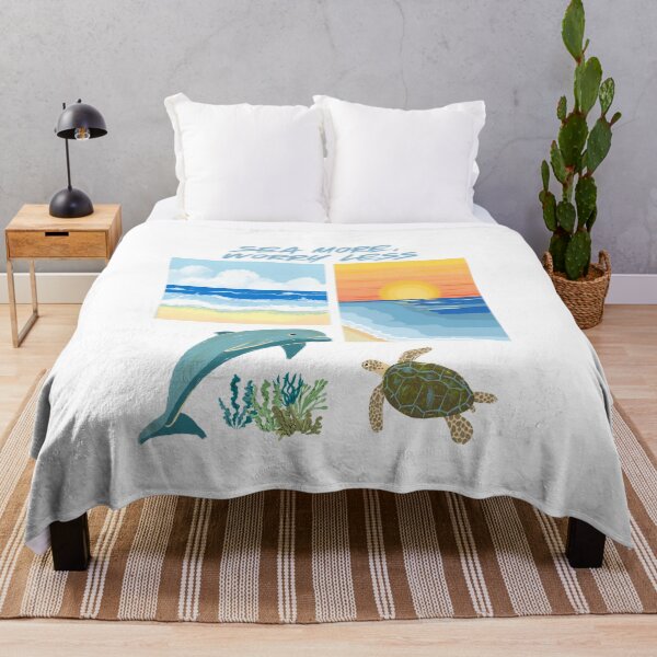 Item preview, Sea More, Worry less - Cute Ocean Animal Summer Beach Sunset Design designed and sold by GoodBaguette.