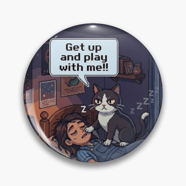 Item preview, Mother’s Day Tired Cat Mom – Funny Pixel Art Cat Wants to Play designed and sold by PawMic.