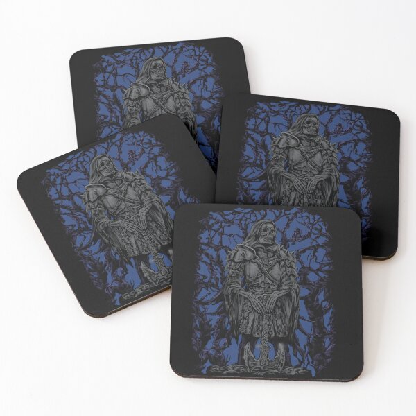 Item preview, Armored Skeleton Warrior with Battle Axe – Dark Forest Gothic Metal Art designed and sold by JustasVebra.