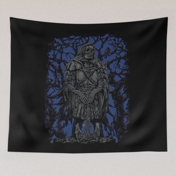 Item preview, Armored Skeleton Warrior with Battle Axe – Dark Forest Gothic Metal Art designed and sold by JustasVebra.