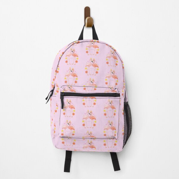 Item preview, Flamingo Couple with Hibiscus and Lemon - Solid Pink designed and sold by HIMEKARI.