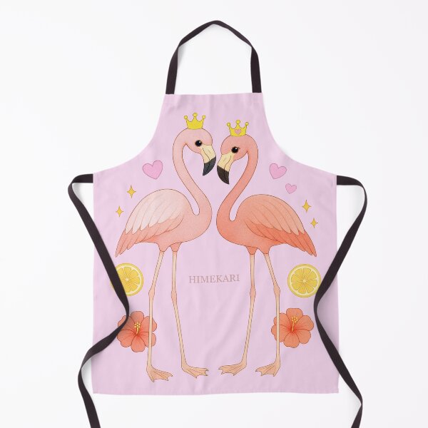 Item preview, Flamingo Couple with Hibiscus and Lemon - Solid Pink designed and sold by HIMEKARI.