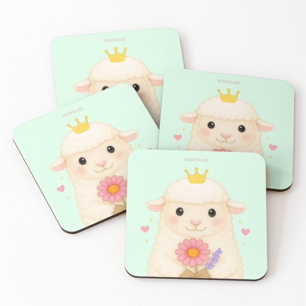 Item preview, Fluffy Sheep with Flowers (UP ver.) – Solid Mint designed and sold by HIMEKARI.