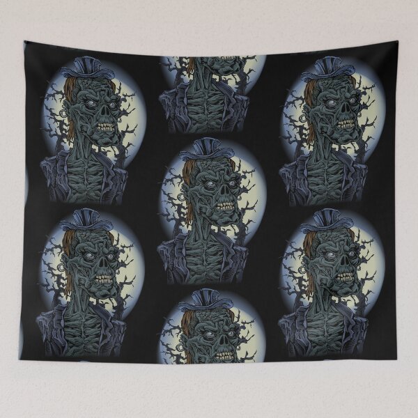 Item preview, Undead Zombie Head with Hat and Moon – Dark Gothic Horror Art designed and sold by JustasVebra.