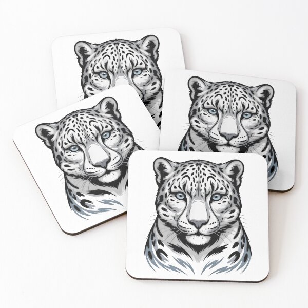 Item preview, Snow Leopard Face Minimalist Wildlife Illustration designed and sold by Zanigold.