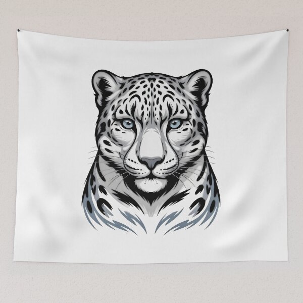 Item preview, Snow Leopard Face Minimalist Wildlife Illustration designed and sold by Zanigold.