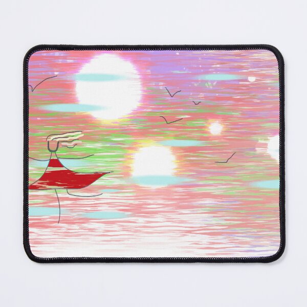 Item preview, Dancing at Pink Sunset — Abstract Coastal Art designed and sold by ZorianArt.