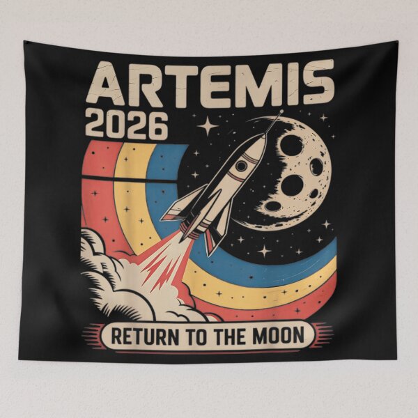 Item preview, Vintage Retro Artemis 2026 Return To The Moon Space Rocket Launch Aesthetic Art designed and sold by RuperDelois.