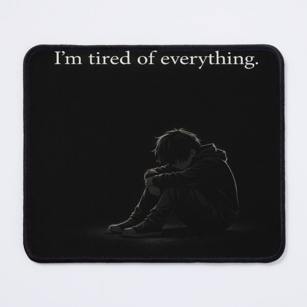 Item preview, I’m Tired of Everything – Sad Anime Minimal Aesthetic Design designed and sold by SSVSTICKERS.