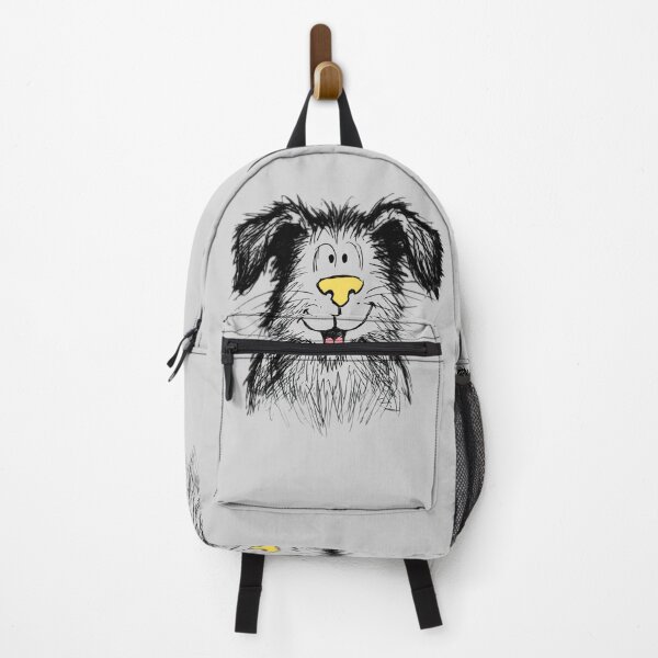 Item preview, Happy Shaggy Dog Sketch - Cute Messy Hair Pup with Yellow Nose - Hand Drawn Mutt designed and sold by Wild-way Art.