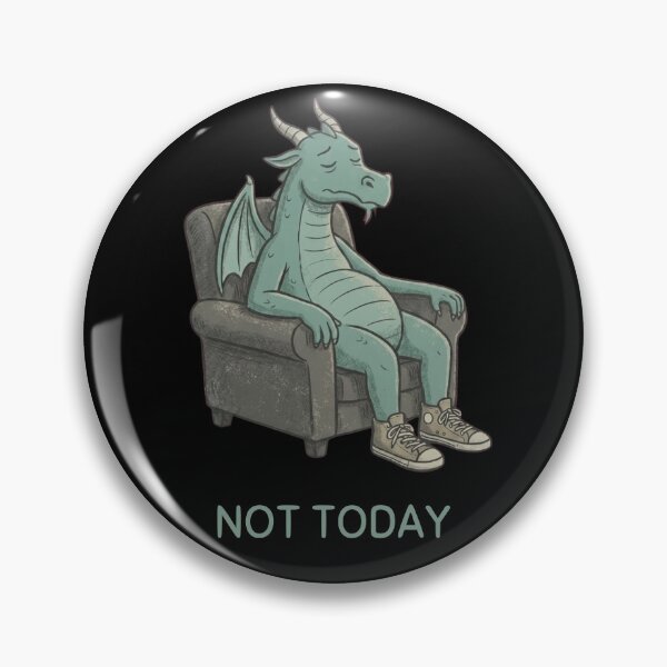 Item preview, Not Today Dragon Shirt – Minimal Lazy Mood Funny Vintage Style Tee designed and sold by Mythic Ink Studio.