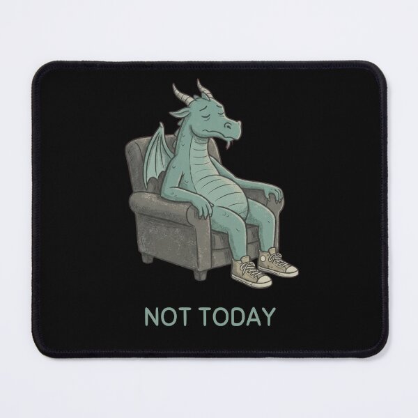Item preview, Not Today Dragon Shirt – Minimal Lazy Mood Funny Vintage Style Tee designed and sold by Mythic Ink Studio.