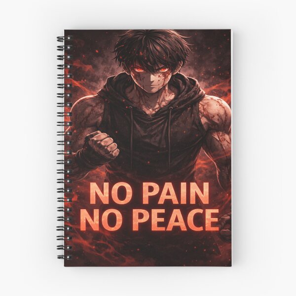 Item preview, No Pain No Peace – Dark Anime Motivation Aesthetic Design designed and sold by SSVSTICKERS.