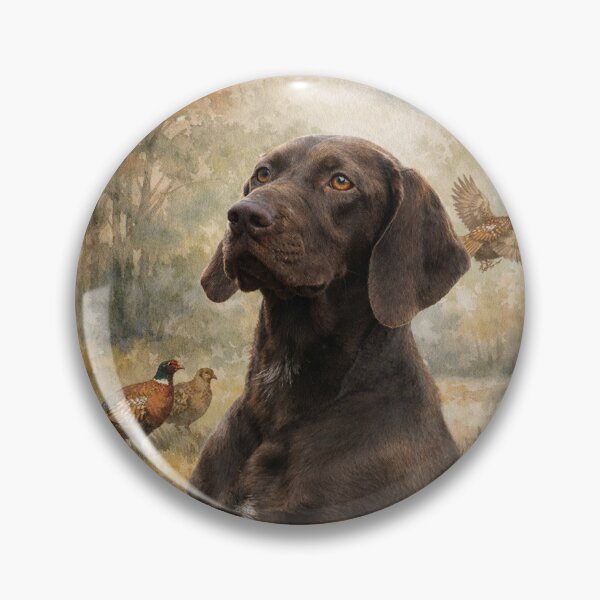 Item preview, GSP Pointing Dog with pheasant, Wildlife Art designed and sold by TammyHunterArt.
