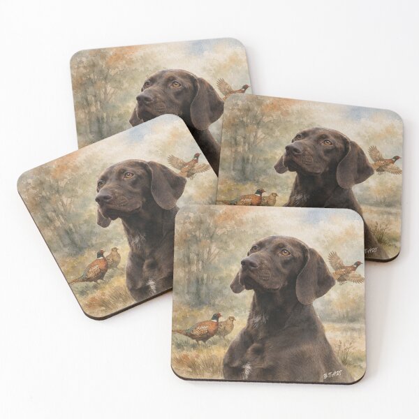 Item preview, GSP Pointing Dog with pheasant, Wildlife Art designed and sold by TammyHunterArt.