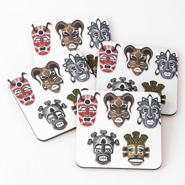 Item preview, African Tribal Masks Illustration Colorful Ethnic Art Mask Collection designed and sold by CLC54.