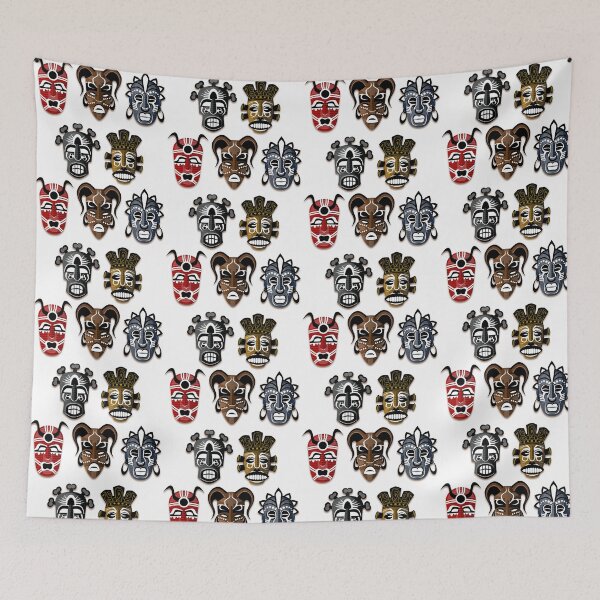 Item preview, African Tribal Masks Illustration Colorful Ethnic Art Mask Collection designed and sold by CLC54.