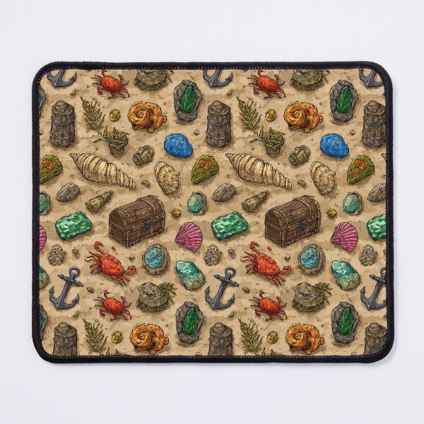 Item preview, Vintage Seashells and Treasure Chest Sketch designed and sold by Piotrek0001.