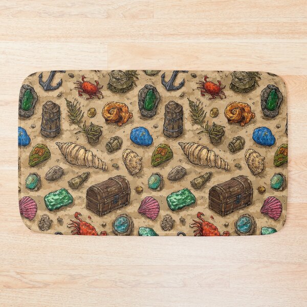 Item preview, Vintage Seashells and Treasure Chest Sketch designed and sold by Piotrek0001.