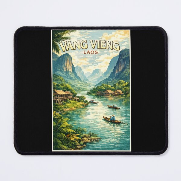 Item preview, vang vieng laos travel trip brushstroke vang vieng souvenir designed and sold by 3INEKMIZAN.