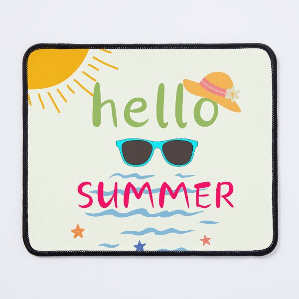 Item preview, Hello Summer Bright Beach Vibes Design – Fun Sun, Sunglasses & Ocean Illustration designed and sold by DearPrint.