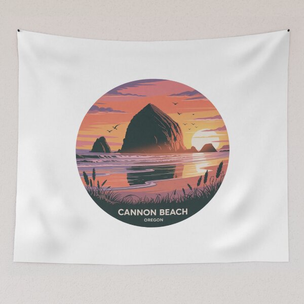 Item preview, Cannon Beach Oregon: Sunset Haystack Rock Coastal Art designed and sold by CircinusStore.