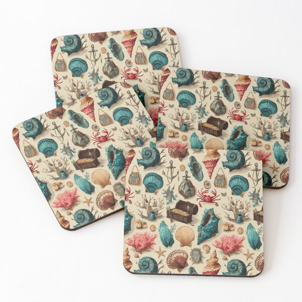 Item preview, Teal Anchor and Red Crab Nautical Pattern designed and sold by Piotrek0001.